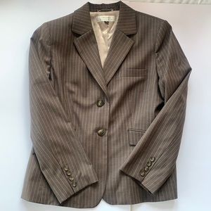 Tahari by ASL Women's Brown pinstriped Pants Suit Sz 16 Career business Work